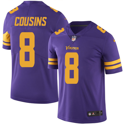 Minnesota Vikings 8 Limited Kirk Cousins Purple Nike NFL Men Jersey Rush Vapor Untouchable
